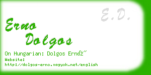 erno dolgos business card